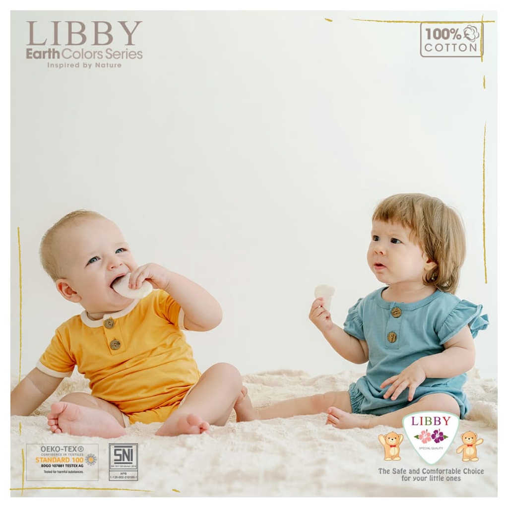 Lakuku - Libby Romper Segi 4 Flynn dan Ivy Ruffle Jumper Earth Series Cotton