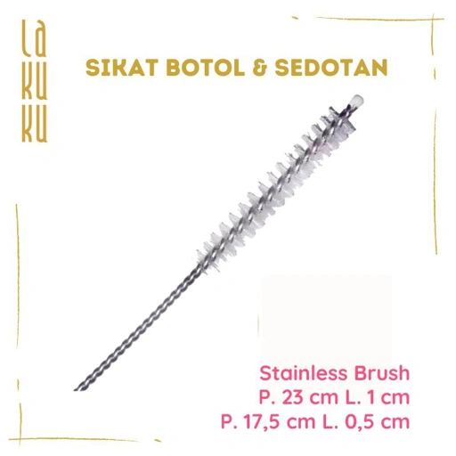 Image of Sikat Botol dan Sedotan - Stainless Brush 17,5 cm atau 23 cm