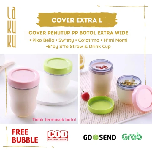 Image of Lakuku - cover penutup botol simpan asi mpasi bahan PP extra wide untuk botol susu