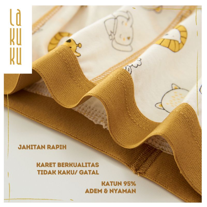 Lakuku - [GROSIR] Celana Dalam Anak Laki 1-7 th Underwear Katun Premium Impor Boxer Dino & Friends