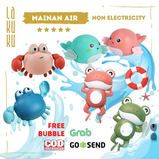 Image of Mainan Air Mandi Anak Bayi Dolphin & Turtle Berenang Bak Mandi