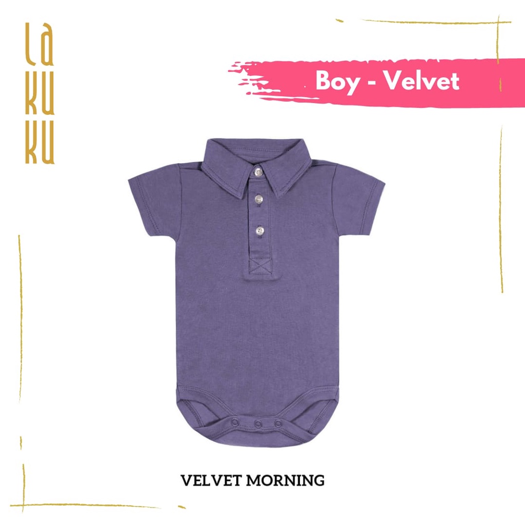 Lakuku - Little Palmerhaus Baby Bodysuit Boy & Girl Collar Newborn - 9 bulan Berkerah