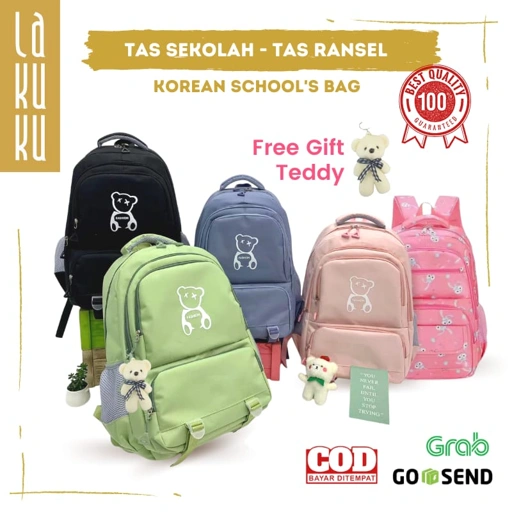 Lakuku - Tas Ransel Anak Sekolah SD SMP SMA Tas Ransel Laki-laki dan perempuan Backpack Anak Korea Fashion