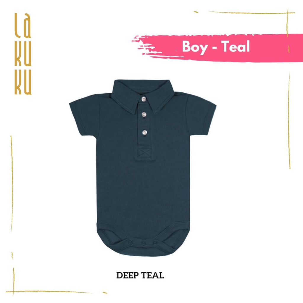 Lakuku - Little Palmerhaus Baby Bodysuit Boy & Girl Collar Newborn - 9 bulan Berkerah
