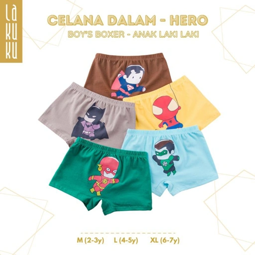 Image of Lakuku - Boxer Celana Dalam Anak Laki-laki 2-7th Katun Superhero