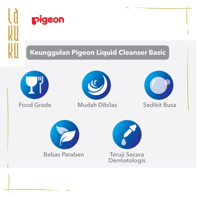 Lakuku - Pigeon Liquid Cleanser Basic Sabun Cuci Botol dan Peralatan Makan Bayi dan Liquid Laundry Detergen Refill Pack 450ml