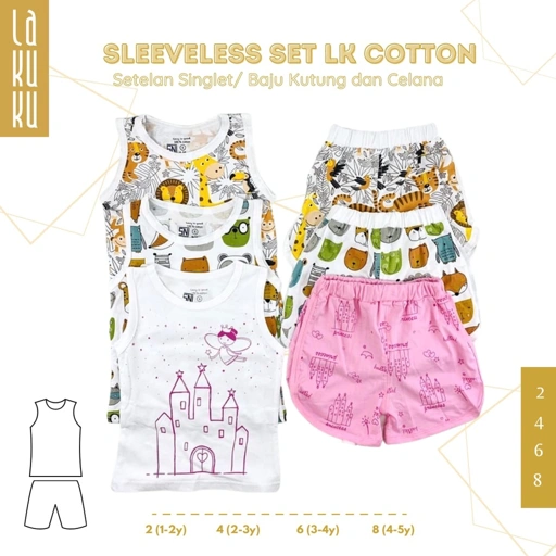 Image of Lakuku - LK Sleeveless Set Setelan Baju Kutung Singlet Celana Anak Cozy is Good