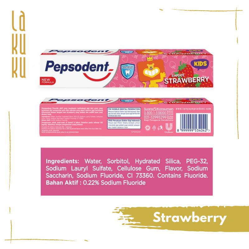 Lakuku - Pepsodent Odol Pasta Gigi Anak Junior Flouride 2 tahun +