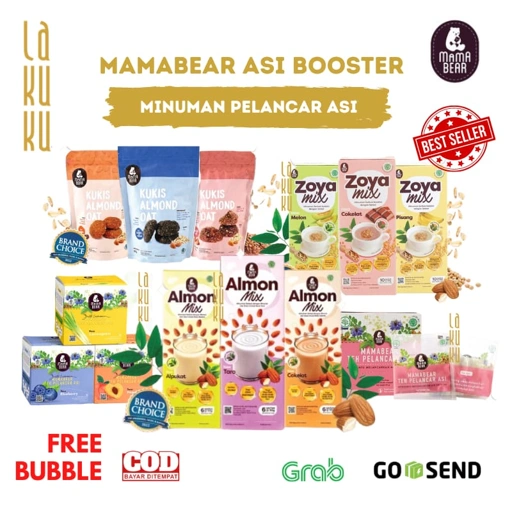 Image of Lakuku - Mamabear Asi Booster Teh Pelancar Asi Almond Soya Mix Kukis Cookies