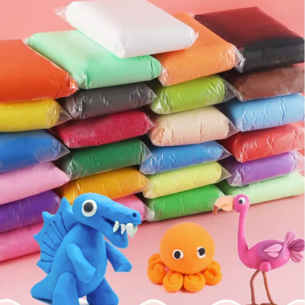 Lakuku - Super Light Clay Polymer Set 12 warna Mainan Sensorik Craft Anak