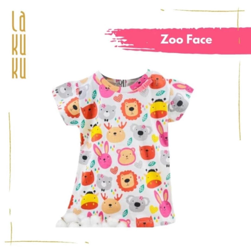 Lakuku - Printed Tee Top LK Cozy is Good Atasan Baju Kaos Anak Perempuan Cotton Katun