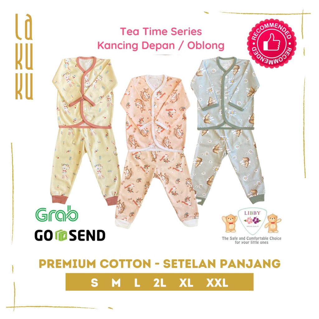 Lakuku - Setelan Libby Baby Baju Celana Panjang Kancing Depan Oblong S  sampai XXL