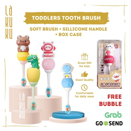 Image of Lakuku - Sikat Gigi Anak Balita 1 tahun Lembut Soft Toothbrush model silikon boneka lucu