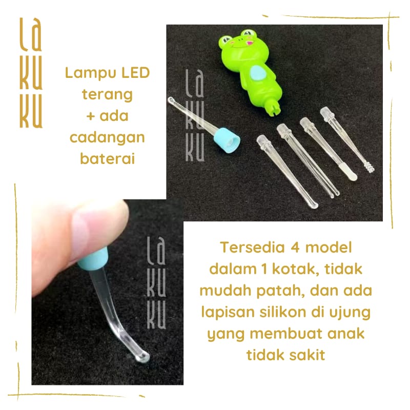 Lakuku - Alat Pembersih Led Telinga Korek Kuping dan Hidung Anak