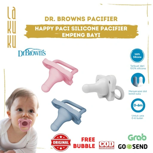 Image of Lakuku - Dr.Browns Happy Paci Silicone Pacifier Empeng Bayi 0-6 bulan Silikon