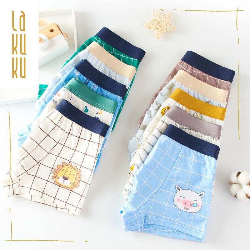 Lakuku - [GROSIR] Celana Dalam Anak Laki 1-7 th Underwear Katun Premium Impor Boxer Dino & Friends