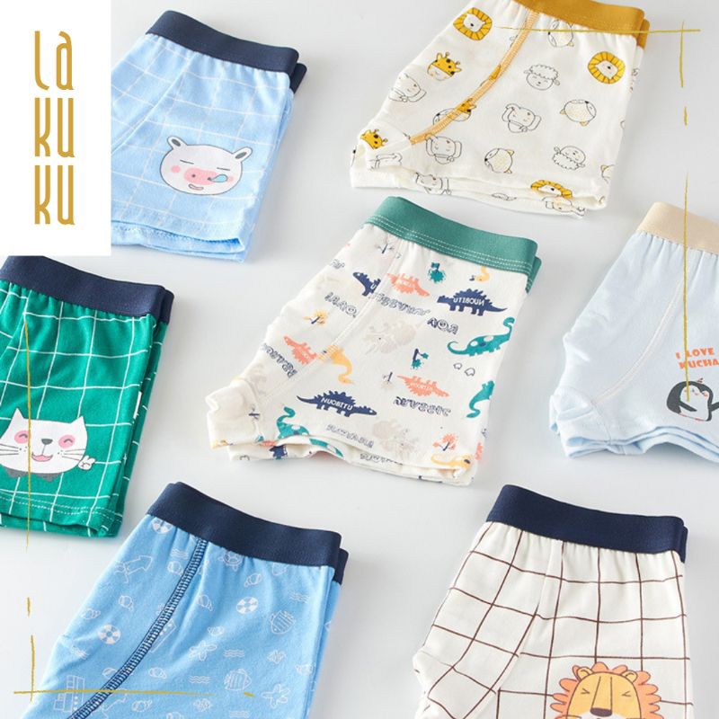 Lakuku - [GROSIR] Celana Dalam Anak Laki 1-7 th Underwear Katun Premium Impor Boxer Dino & Friends