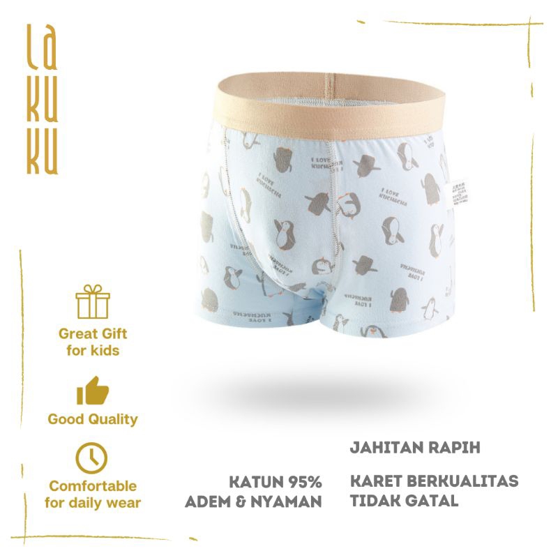 Lakuku - [GROSIR] Celana Dalam Anak Laki 1-7 th Underwear Katun Premium Impor Boxer Dino & Friends