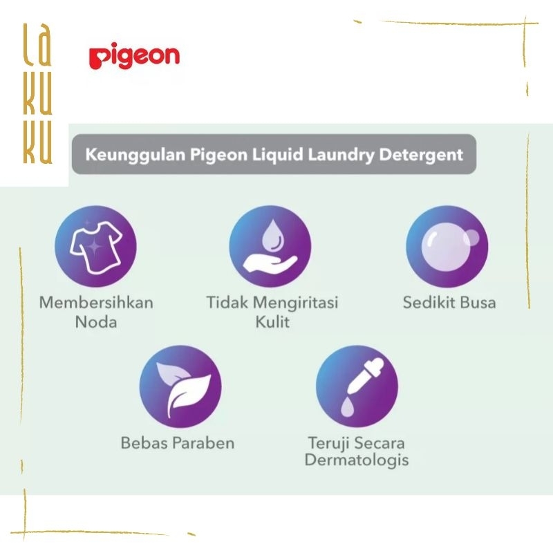 Lakuku - Pigeon Liquid Cleanser Basic Sabun Cuci Botol dan Peralatan Makan Bayi dan Liquid Laundry Detergen Refill Pack 450ml
