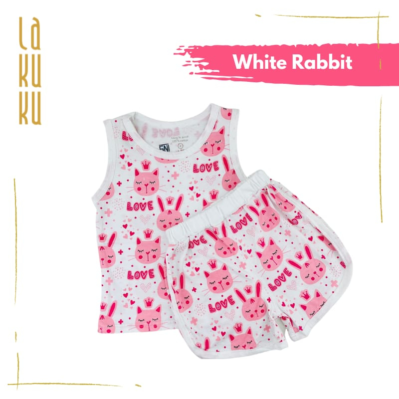 Lakuku - LK Sleeveless Set Setelan Baju Kutung Singlet Celana Anak Cozy is Good V.2