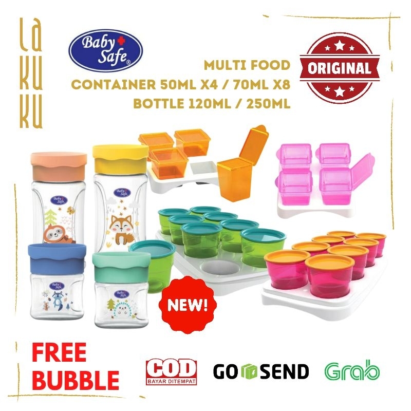 Lakuku - Multi food container Baby Safe isi 4 dan 8 AP011 AP009