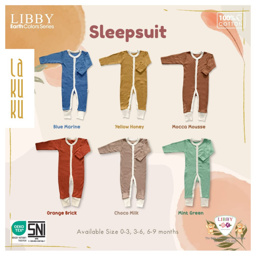 Lakuku - Libby Baby Sleepsuit Drop Needle 0-9m Anak Bayi