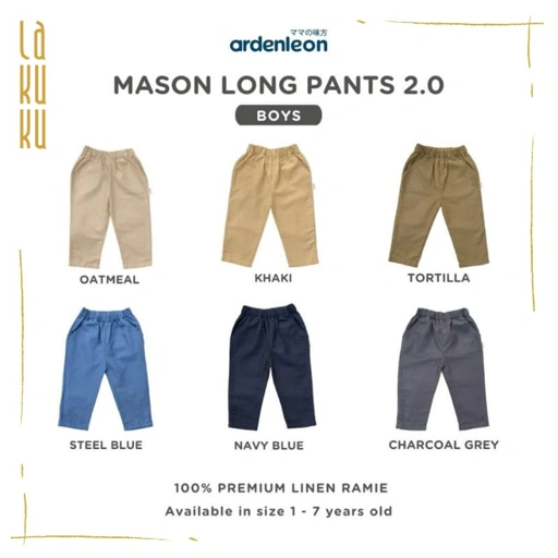 Image of Lakuku - Ardenleon Mason long pants boys chic 2.0 celana panjang anak laki laki