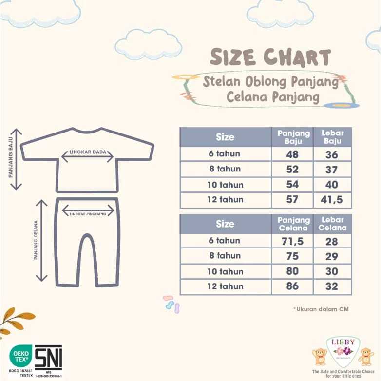 Lakuku - Setelan Libby Baby Baju Celana Panjang Kaos Oblong 4y sampai 10y