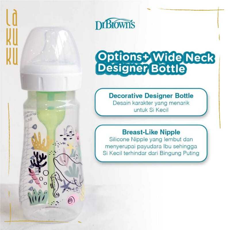 Lakuku - Dr. Browns botol susu bayi newborn narrow natural flow standard PP wideneck options plus