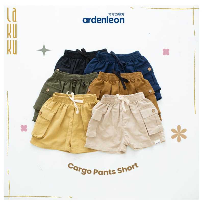 Lakuku - Ardenleon Cargo pants Short Celana pendek bahan cotton ramie berkantong