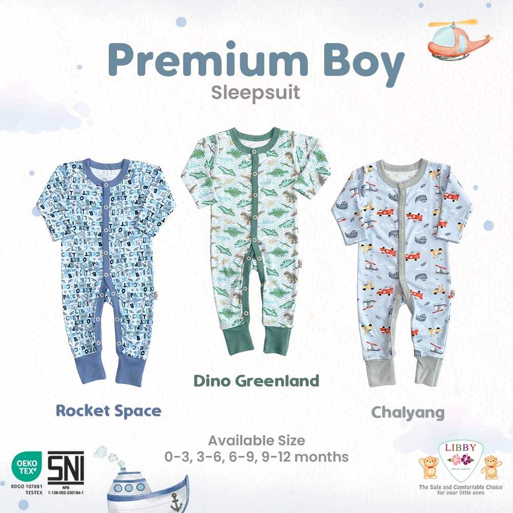 Lakuku - Libby Sleepsuit Premium Boy or Girl Soft Cotton 3-6m 6-9m 9-12m 12-18m 18-24m