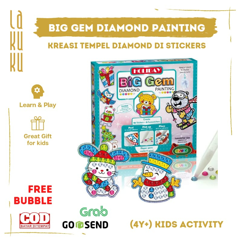 Lakuku - Big Gem Diamond Painting Kreasi tempel permata di sticker DIY kids activity