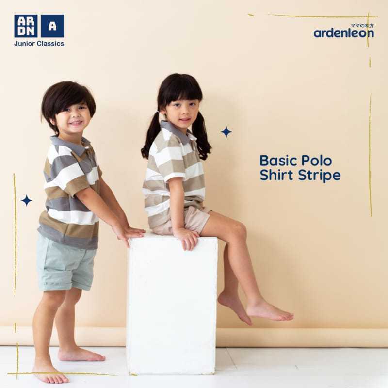 Lakuku - Ardenleon Basic Polo Stripe Atasan Kerah Bergaris Anak Unisex Cotton Pique