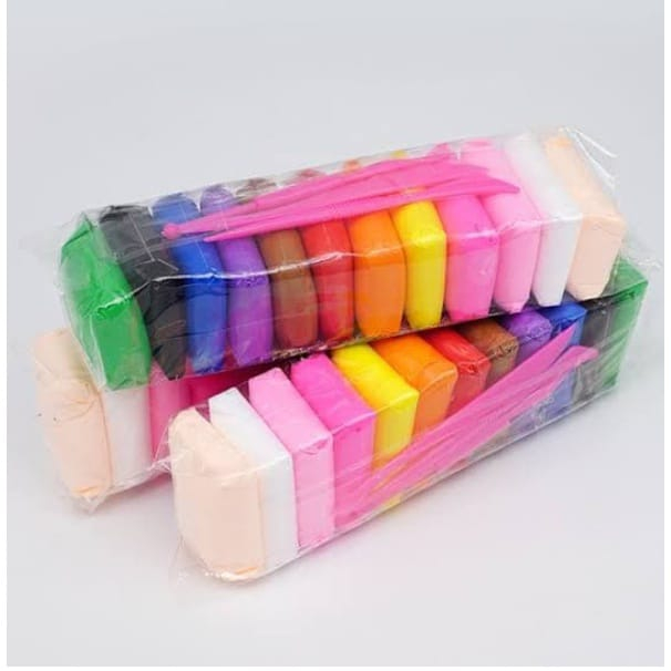 Lakuku - Super Light Clay Polymer Set 12 warna Mainan Sensorik Craft Anak