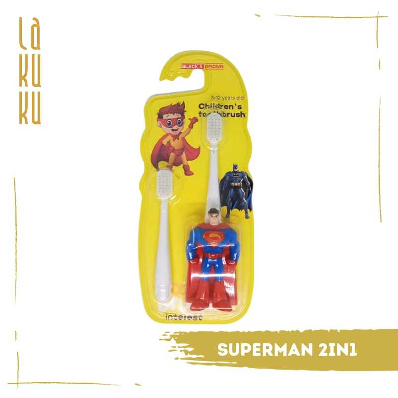 Lakuku - Sikat Gigi Anak Karakter Superhero Batman Superman isi 2 bulu sikat