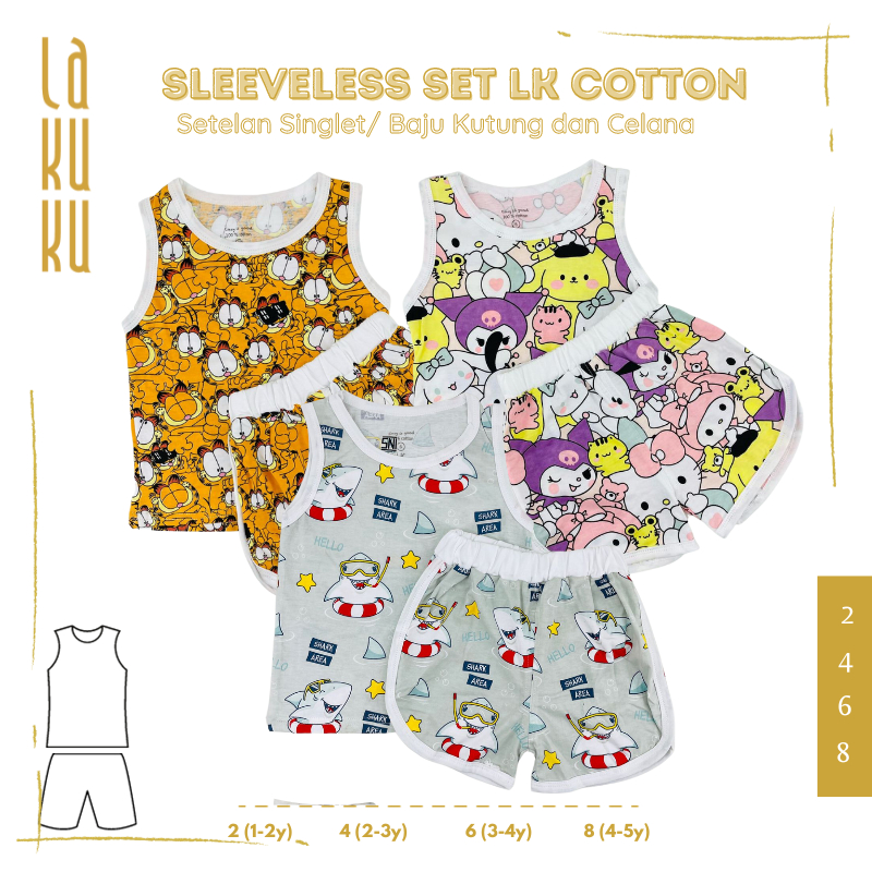 Lakuku - LK Sleeveless Set Setelan Baju Kutung Singlet Celana Anak Cozy is Good V.2