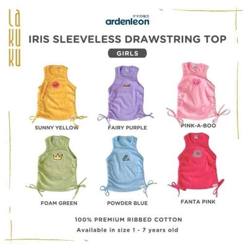 Lakuku - Ardenleon Iris Sleeveless Drawstring Top Baju Kaos Atasan Kutang Singlet Anak Perempuan