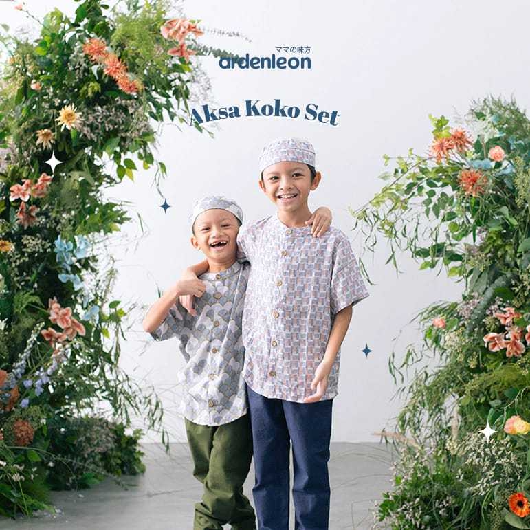 Lakuku - Ardenleon Raya Collection Aksa Koko Set 3.0 Setelan Baju Celana Peci Anak Laki Lebaran Idul Fitri