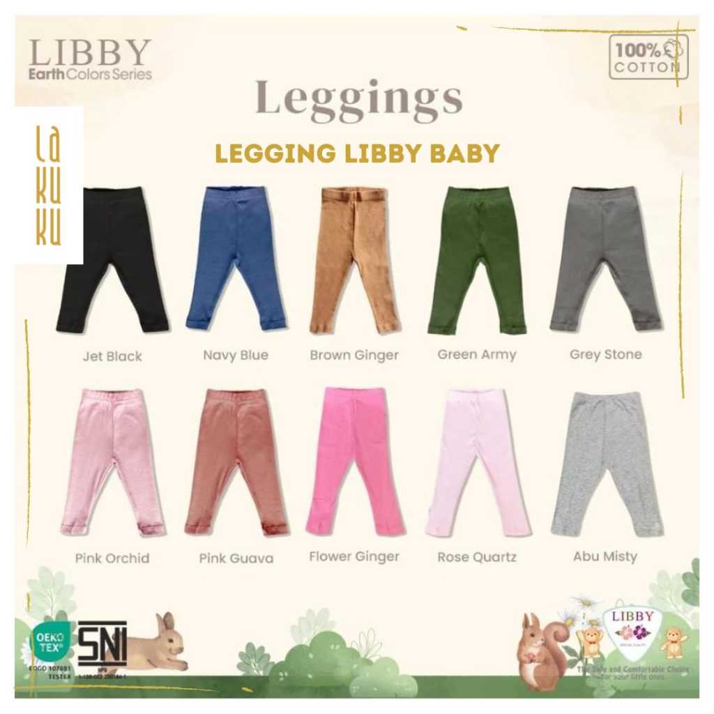 Lakuku - Libby Baby Celana Legging Bayi Anak seri Set A Unisex