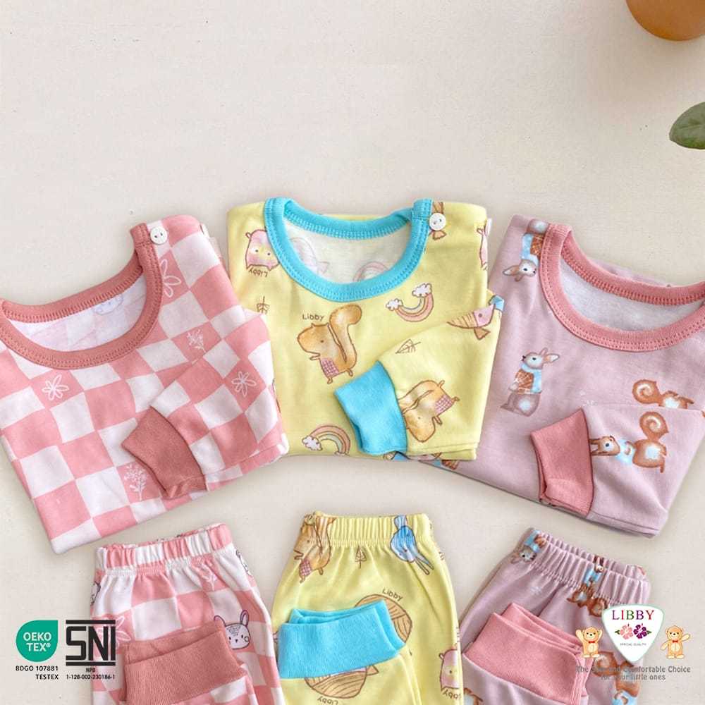 Lakuku - Setelan Libby Baby Baju Celana Panjang Kancing Depan Oblong S  sampai XXL
