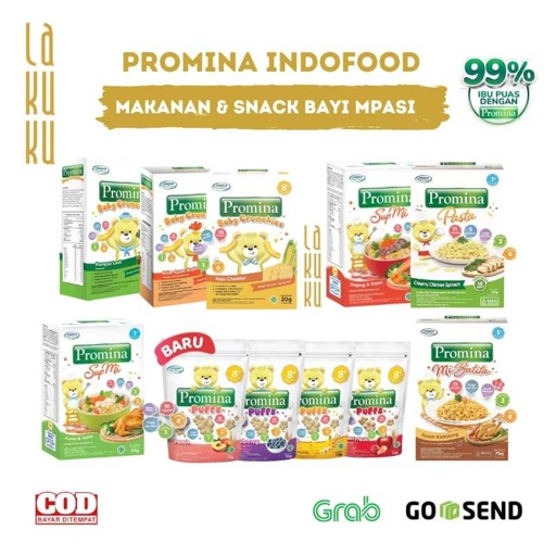 Lakuku - Promina Makanan dan Cemilan sehat Bayi Mpasi Crunchies dan Mie Batita