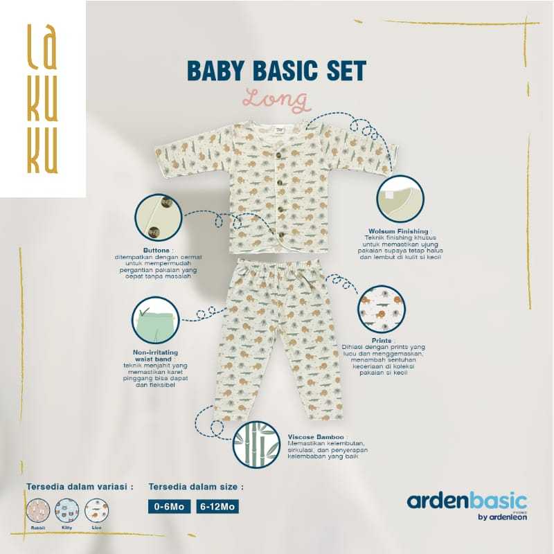 Lakuku - Ardenleon Baby basic set and Kid Piyama Setelan Baju Celana Panjang Tidur Katun motif