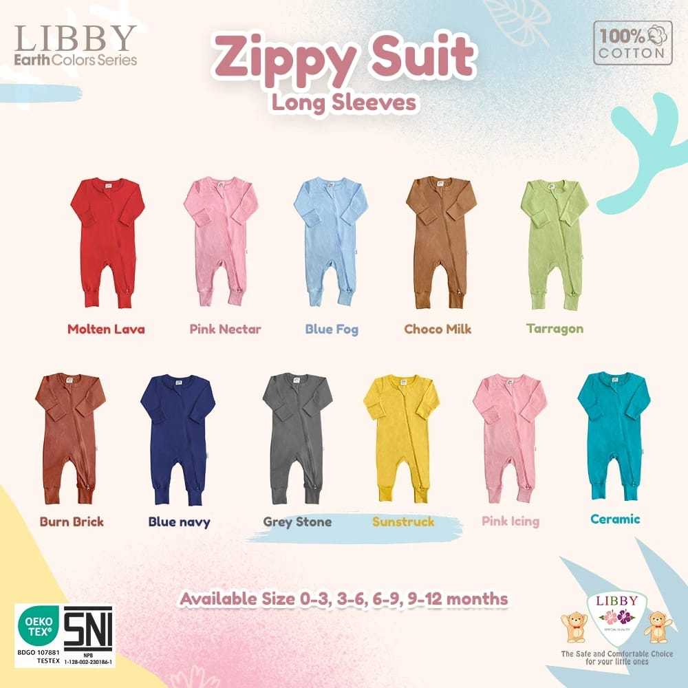 Lakuku - Libby Baby Zippy Suit Long Sleeves Resleting Lengan panjang celana panjang