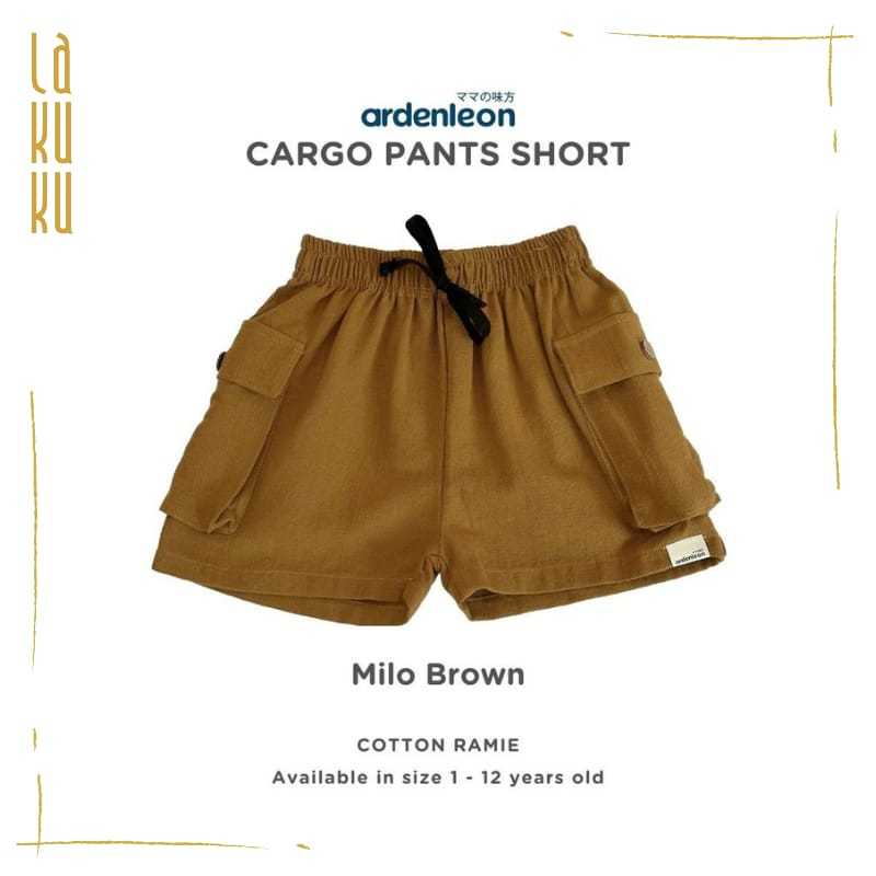 Lakuku - Ardenleon Cargo pants Short Celana pendek bahan cotton ramie berkantong