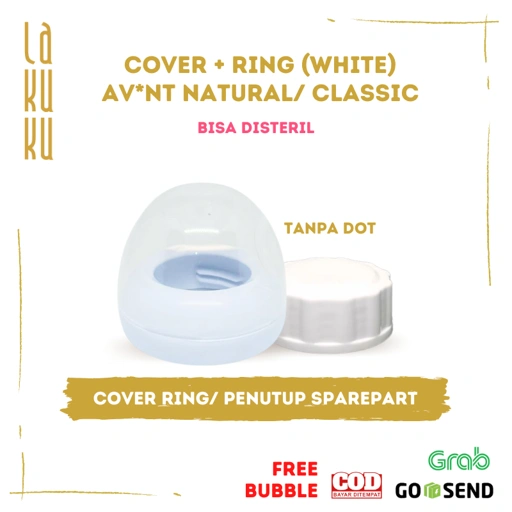 Lakuku - Cover Ring Putih dan Penutup bisa untuk Botol Susu Avent dan Mom uung