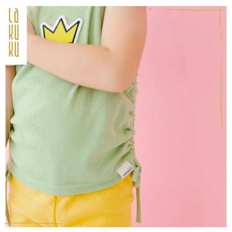 Lakuku - Ardenleon Iris Sleeveless Drawstring Top Baju Kaos Atasan Kutang Singlet Anak Perempuan