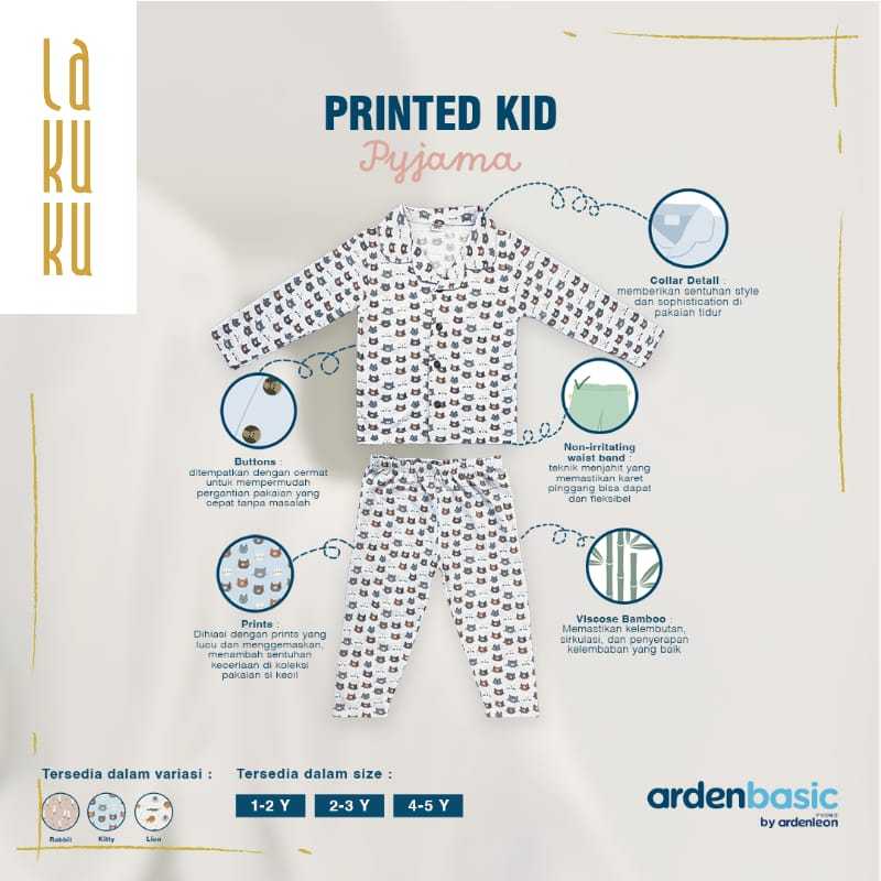 Lakuku - Ardenleon Baby basic set and Kid Piyama Setelan Baju Celana Panjang Tidur Katun motif