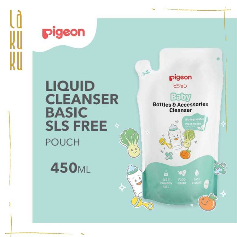 Lakuku - Pigeon Liquid Cleanser Basic Sabun Cuci Botol dan Peralatan Makan Bayi dan Liquid Laundry Detergen Refill Pack 450ml