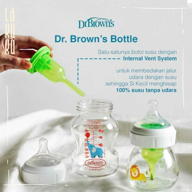 Lakuku - Dr. Browns botol susu bayi newborn narrow natural flow standard PP wideneck options plus