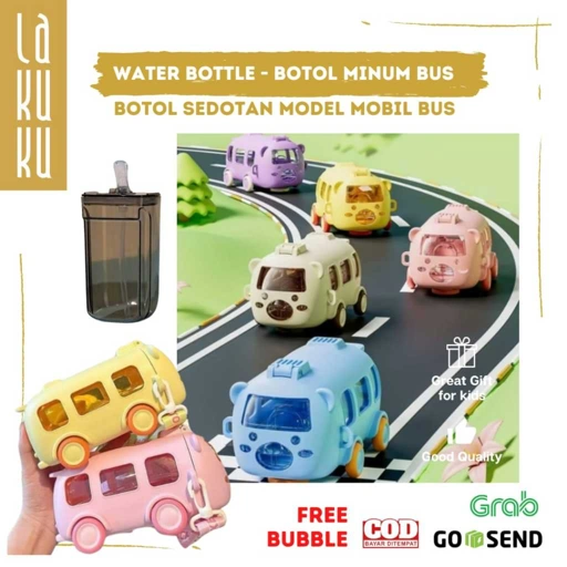 Image of Lakuku - Botol air minum sedotan silikon anak model mobil mini bus 500ml